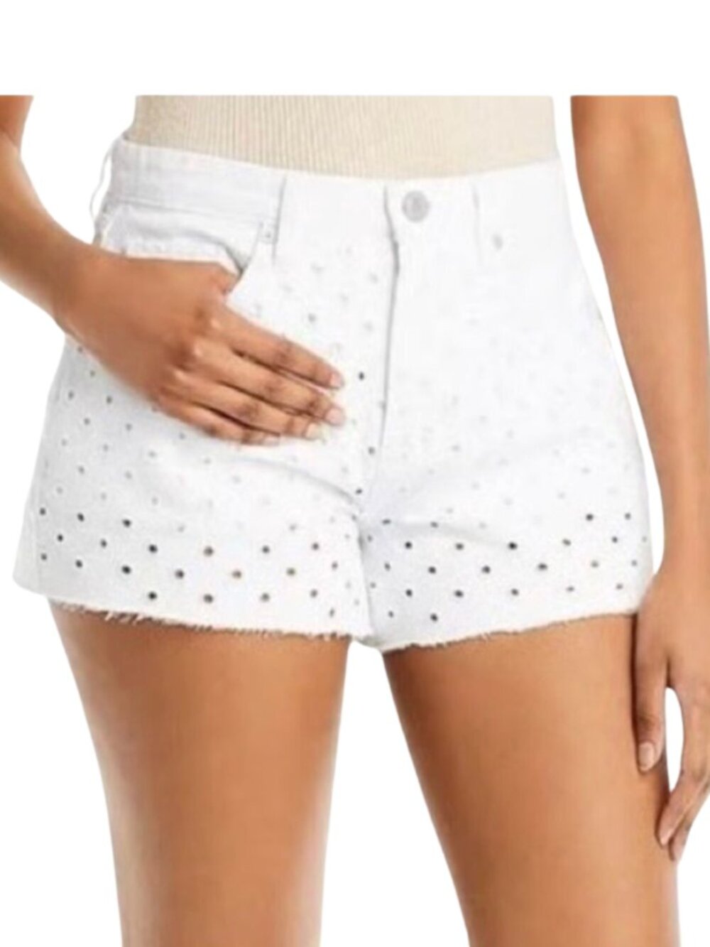 Blank NYC The Barrow Eyelet Embroidered Denim Shorts